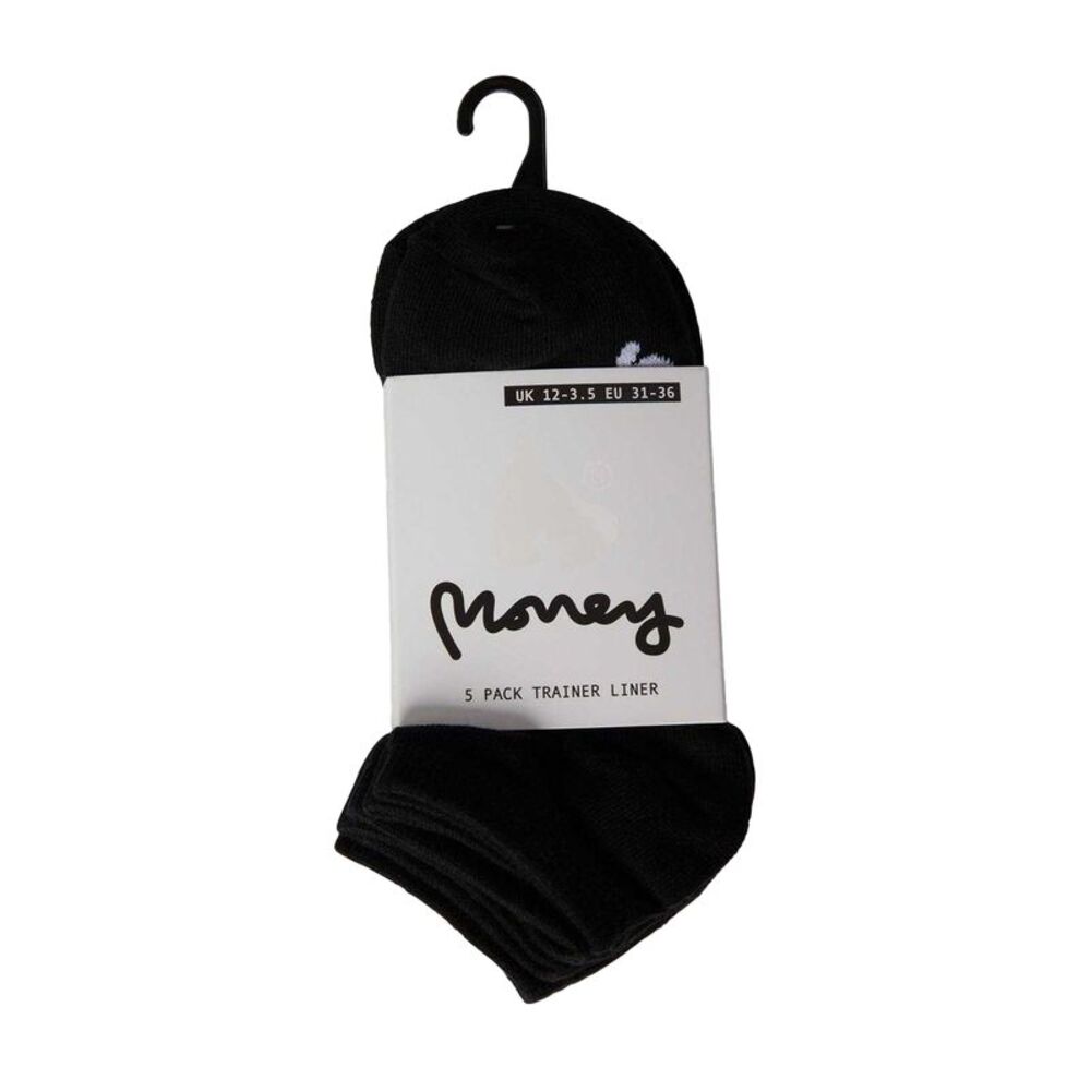 Money Childrens/Kids Zena Liner Socks (Pack of 5) / Black